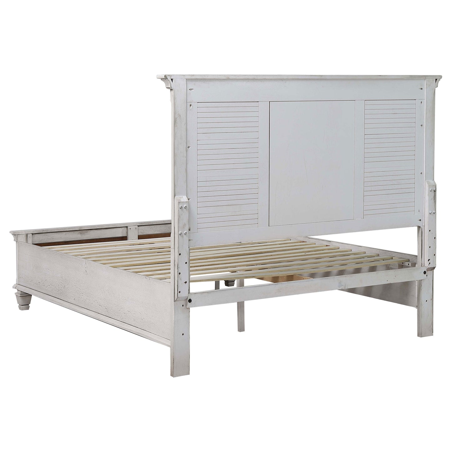 Franco California King Storage Panel Bed Distressed White