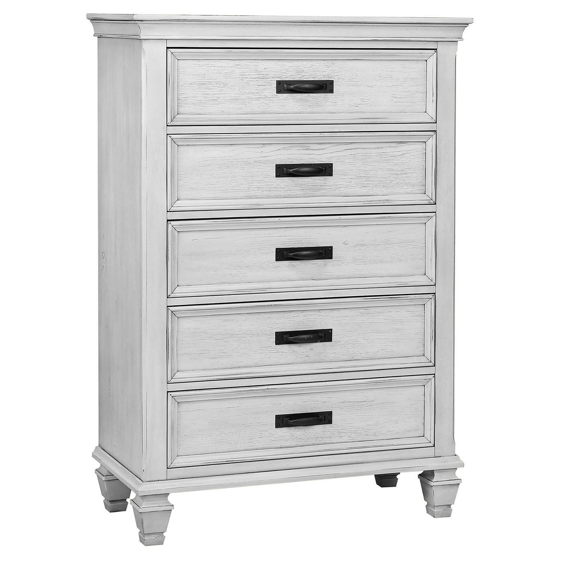 Franco 5-drawer Bedroom Chest Distressed White Furniture Avenue Franco 5-drawer Bedroom Chest Distressed White Furniture Avenue