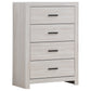 Brantford 4-drawer Bedroom Chest Coastal White