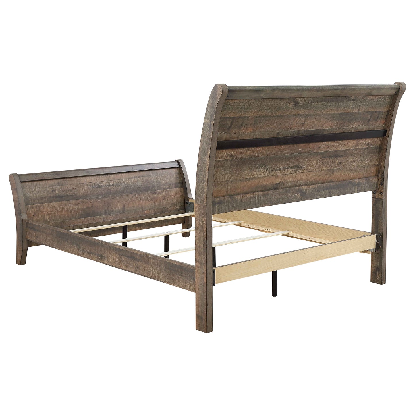 Frederick Wood Queen Sleigh Bed Weathered Oak