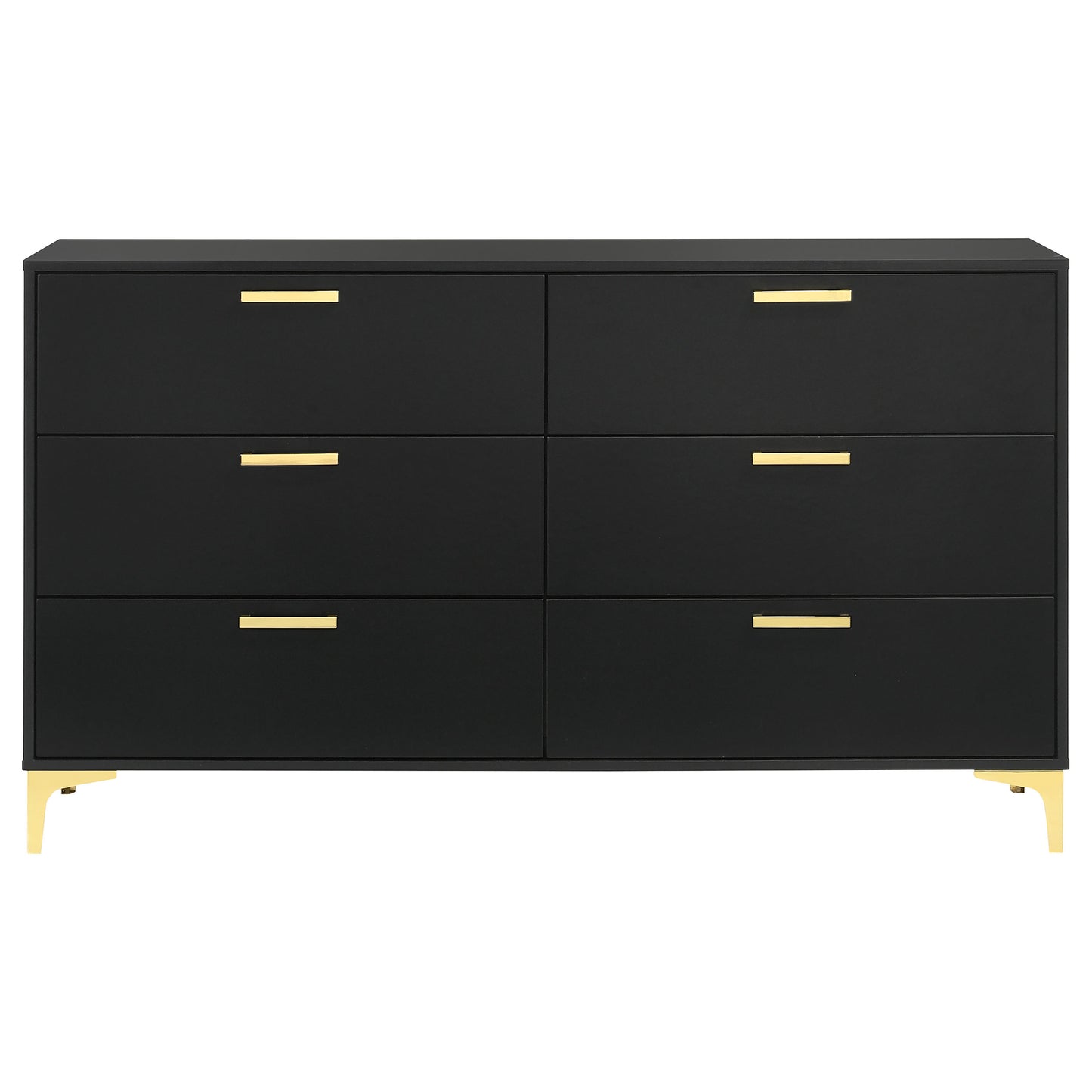 Kendall 6-drawer Dresser Black and Gold