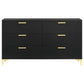 Kendall 6-drawer Dresser Black and Gold