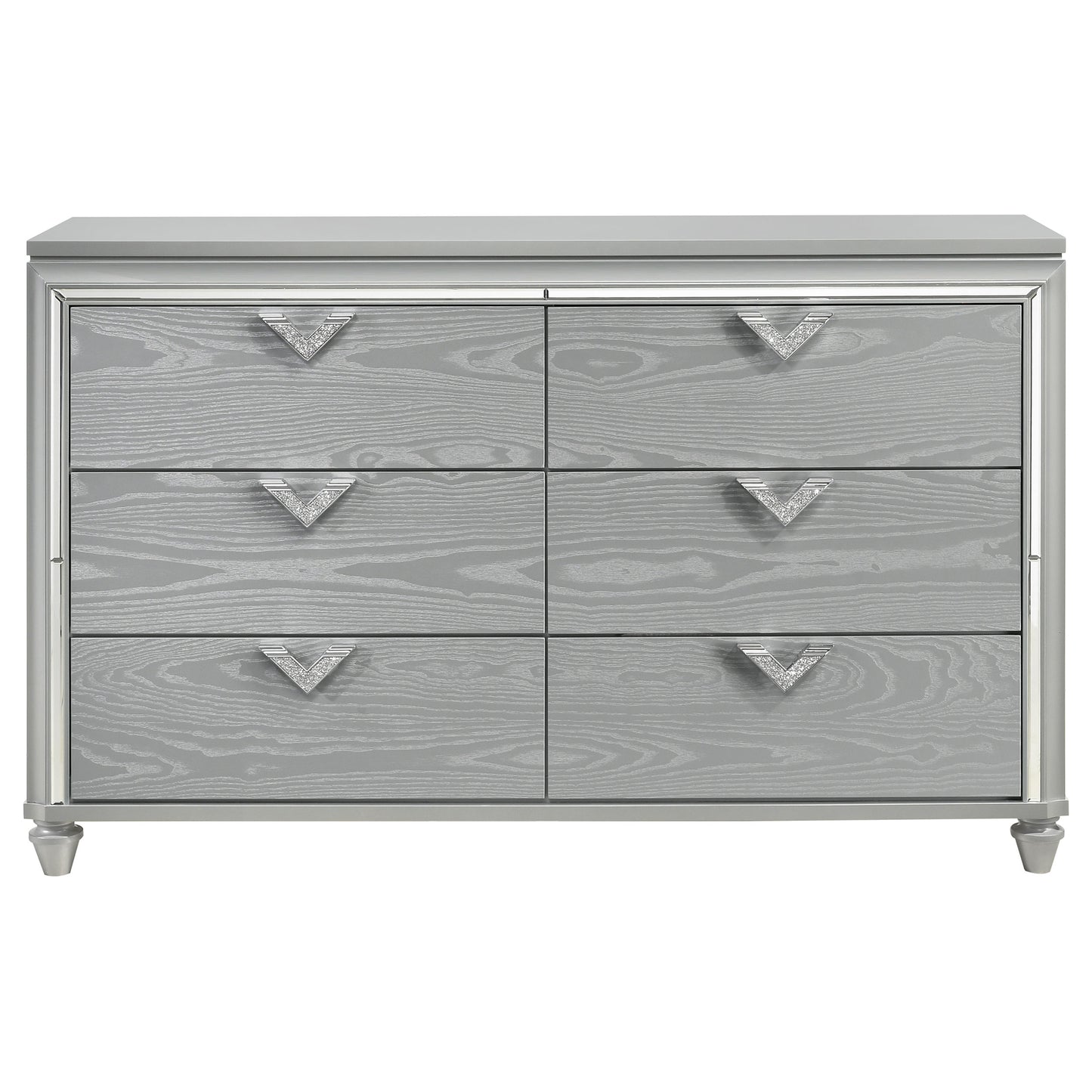Veronica 6-drawer Bedroom Dresser Light Silver