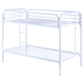 Morgan Metal Twin Over Twin Bunk Bed White