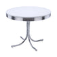 Retro Round Dining Table Glossy White and Chrome