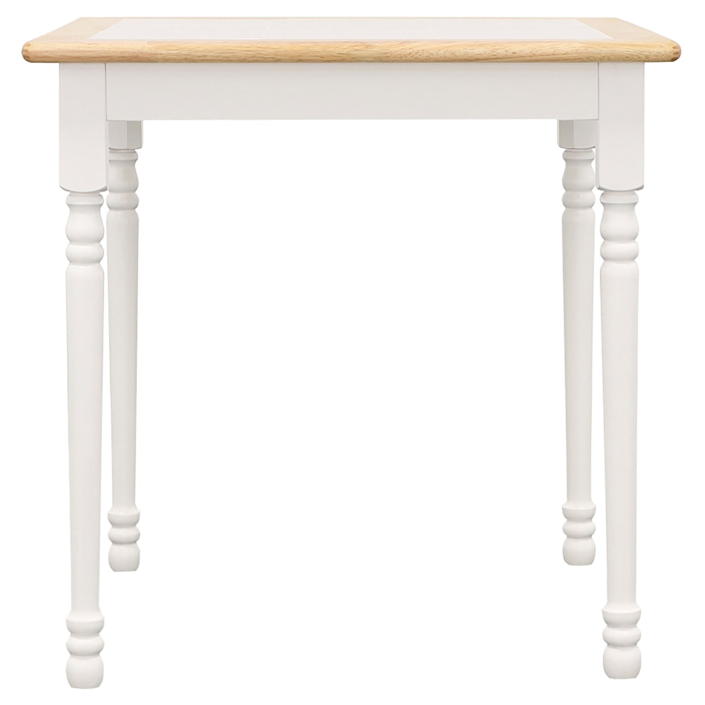 Carlene Square Top Dining Table Natural Brown and White