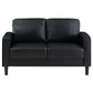 Ruth 2-piece Upholstered Track Arm Faux Leather Sofa Set Black