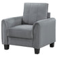 Davis  Upholstered Rolled Arm Accent Chair Grey