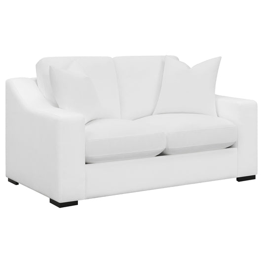 Ashlyn Upholstered Sloped Arms Loveseat White