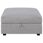 Cambria Upholstered Square Storage Ottoman Grey