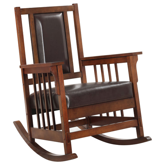 Ida Upholstered Rocking Chair Tobacco and Dark Brown