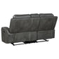 Raelynn Upholstered Motion Reclining Loveseat Grey