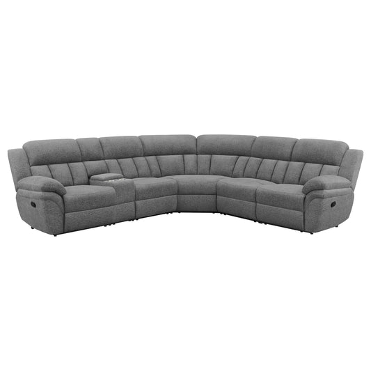 Bahrain 6-piece Upholstered Motion Sectional Charcoal