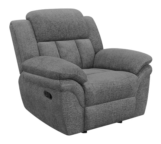 Bahrain Upholstered Glider Recliner Charcoal