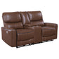 Greenfield 2-piece Upholstered Power Reclining Sofa Set Saddle Brown