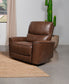 Greenfield Upholstered Power Recliner Chair Saddle Brown