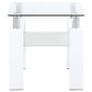 Dyer 1-shelf Square Glass Top Side End Table White