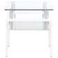 Dyer 1-shelf Square Glass Top Side End Table White