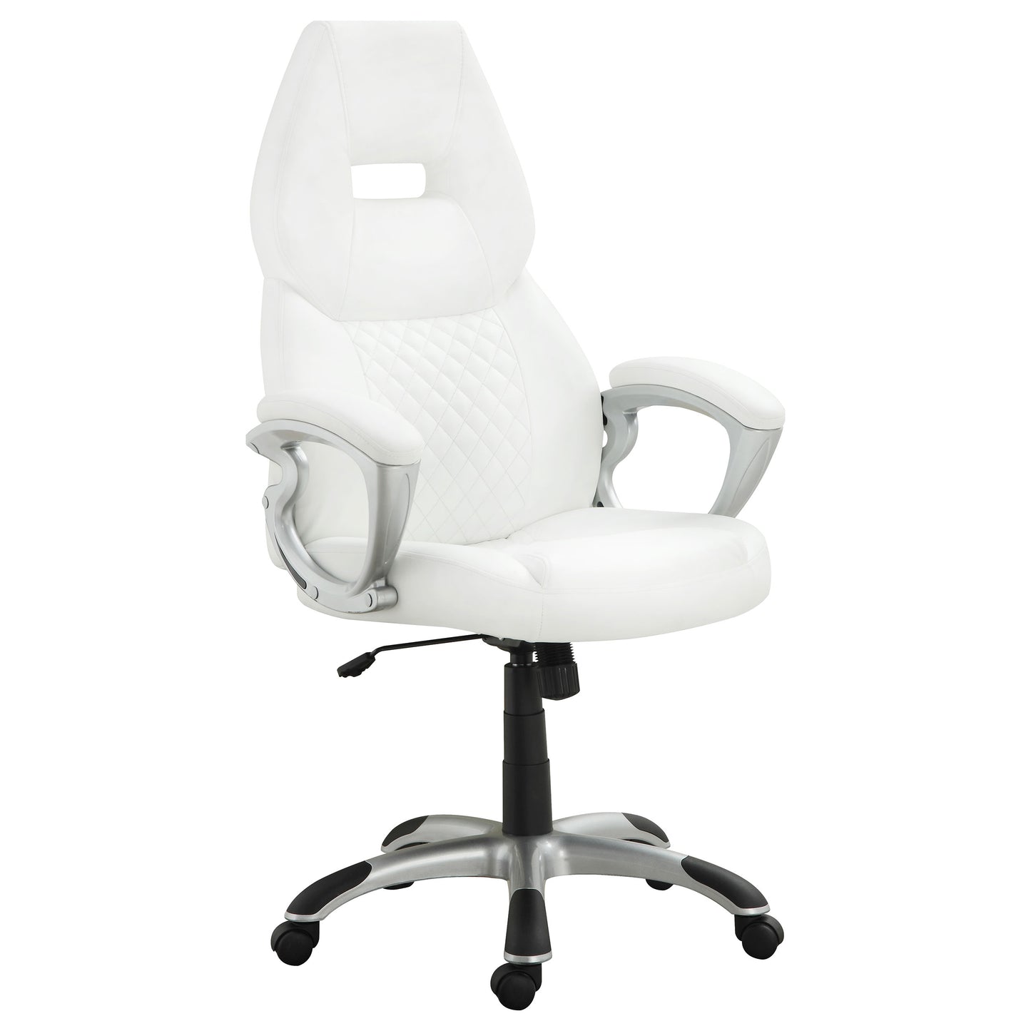 Bruce Adjustable Height Office Chair White and Silver