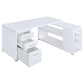 Yvette L-shape Office Desk White