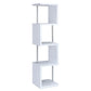 Baxter 4-shelf Bookcase White and Chrome