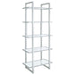 Hartford Glass Shelf Bookcase Chrome