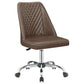 Althea Upholstered Tufted Back Office Chair Brown and Chrome
