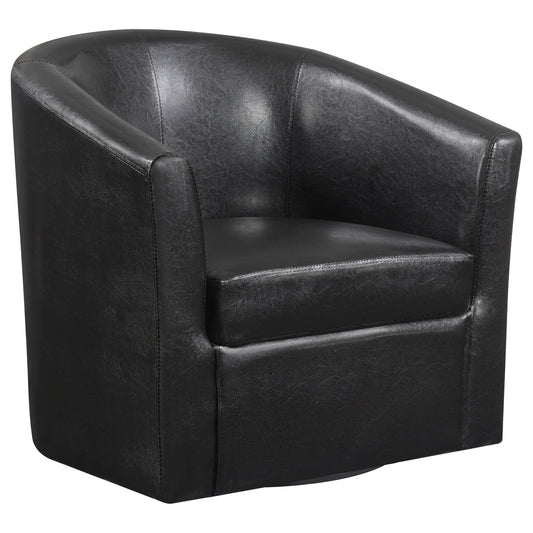 Turner Upholstery Sloped Arm Accent Swivel Chair Dark Brown