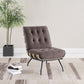 Aloma Armless Tufted Accent Chair Dark Brown