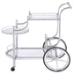 Sarandon 3-tier Serving Cart Chrome and Clear