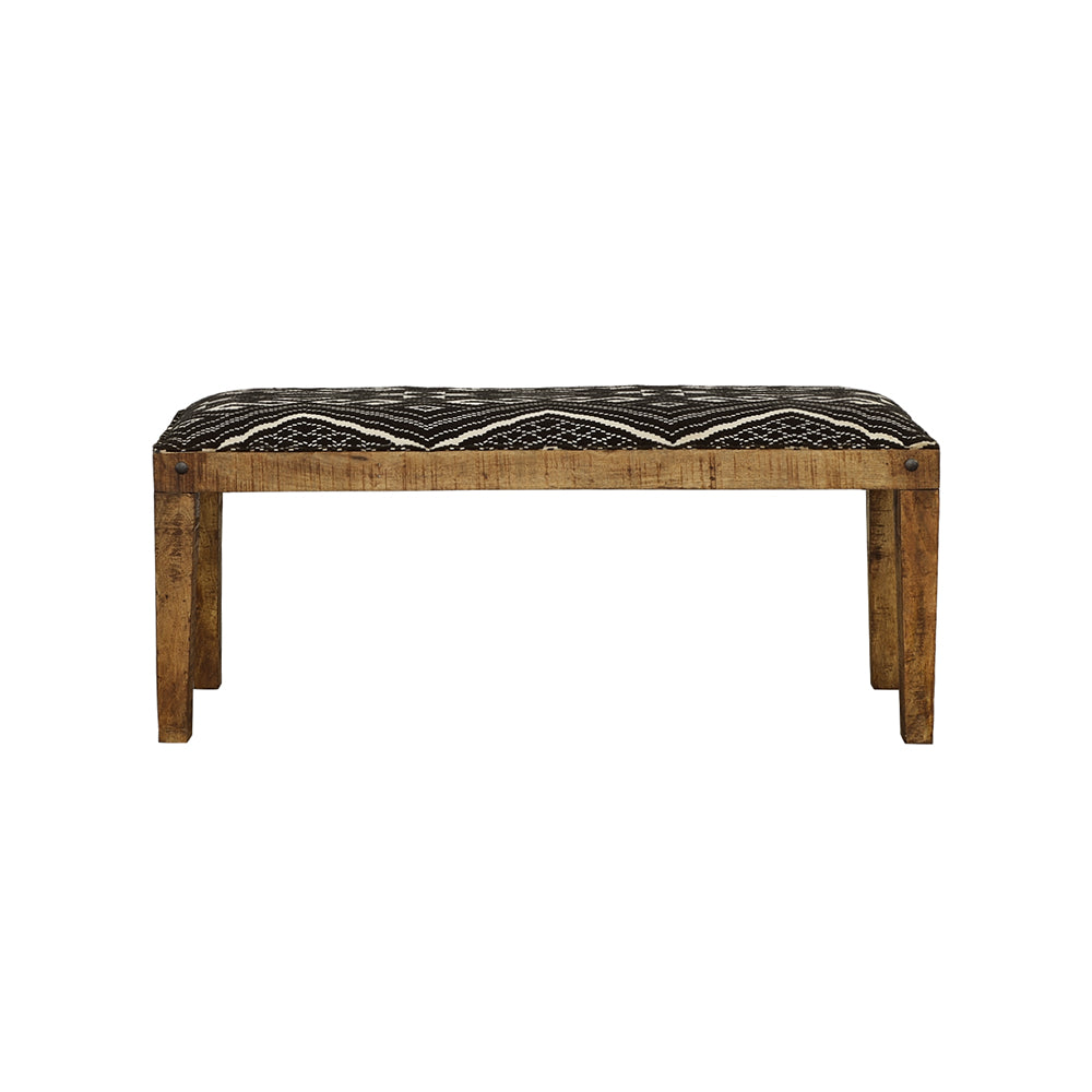 Lamont Rectangular Upholstered Bench Natural and Navy