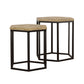 Adger 2-piece Hexagon Nesting Tables Natural and Black