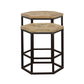 Adger 2-piece Hexagon Nesting Tables Natural and Black