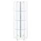 Zahavah 4-shelf Hexagonal Clear Glass Curio Cabinet White