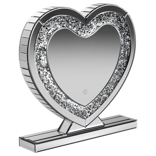 Euston Heart Shape Table Mirror Silver